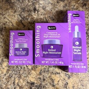 b.pure Retinol Night Moisturizer & Serum Set - Purple Packaging